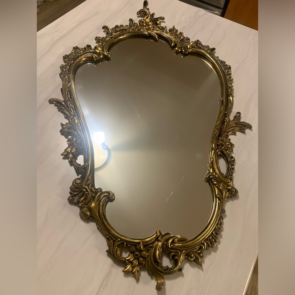 🔥💕WOW Very large vintage mirror in Victorian brass🔥RARE - Picture 1 of 16